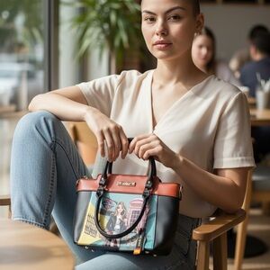 Nicole Lee Black and Orange Satchel